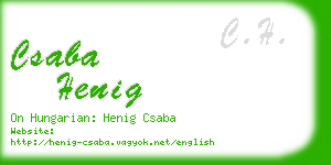 csaba henig business card